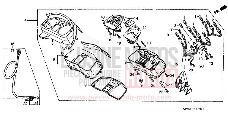 MESSGERAET (CB500S) von CB1300 Super Bold'or ABS RICH RED METALLIC (R255) von 2002